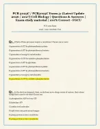 PCB 3023C / PCB3023C Exam 3: (Latest Update  2026 / 2027) Cell Biology | Questions & Answers |  Exam...