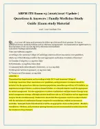 ABFM ITE Exam v3 |2026/2027 Update |  Questions & Answers | Family Medicine Study  Guide |Exam study...