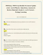 PHYS165 / PHYS 165 Module 8: (Latest Update  2026 / 2027) Physics | Questions, Answers &  Review Mat...