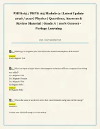 PHYS165 / PHYS 165 Module 9: (Latest Update  2026 / 2027) Physics | Questions, Answers &  Review Mat...