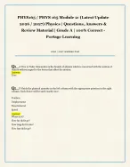 PHYS165 / PHYS 165 Module 2: (Latest Update  2026 / 2027) Physics | Questions, Answers &  Review Mat...
