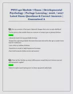 PSYC140 Module 7 Exam | Developmental  Psychology | Portage Learning | 2026 / 2027  Latest Exam Ques...