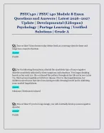 PSYC140 / PSYC 140 Module 8 Exam  Questions and Answers | Latest 2026–2027  Update | Developmental (...