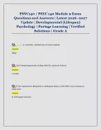 PSYC140 / PSYC 140 Module 9 Exam  Questions and Answers | Latest 2026–2027  Update | Developmental (...
