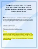 NSG 4100/ NSG 4100 Exam 3 v2– Latest  2026/2027 Update – Advanced Medical Surgical Nursing | Questio...