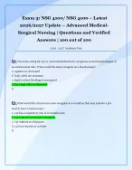 Exam 3: NSG 4100/ NSG 4100 – Latest  2026/2027 Update – Advanced Medical Surgical Nursing | Question...