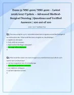 Exam 3: NSG 4100/ NSG 4100 – Latest  2026/2027 Update – Advanced Medical-  Surgical Nursing | Questi...