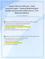 Exam 2: NSG 4100/ NSG 4100 – Latest  2026/2027 Update – Advanced Medical-Surgical  Nursing | Questio...