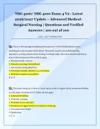 NSG 4100/ NSG 4100 Exam 4 V2– Latest  2026/2027 Update – Advanced Medical Surgical Nursing | Questio...