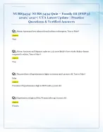 NURS5434/ NURS 5434 Quiz – Family III (FNP 3)  2026/ 2027 | UTA Latest Update | Practice  Questions...