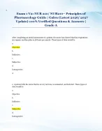 Exam 1 V2: NUR 210/ NUR210– Principles of  Pharmacology Guide | Galen (Latest 2026/ 2027  Update) 100% Verified Questions & Answers |  Grade A