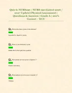Quiz 6: NURS190 / NURS 190 (Latest 2026 /  2027 Update) Physical Assessment |  Questions & Answers | Grade A | 100%  Correct – WCU