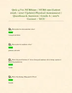 Quiz 4 V2: NURS190 / NURS 190 (Latest  2026 / 2027 Update) Physical Assessment |  Questions & Answers | Grade A | 100%  Correct – WCU