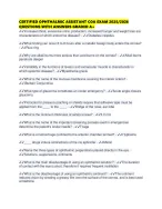 CERTIFIED OPHTHALMIC ASSISTANT COA EXAM 2025/2026 QUESTIONS WITH ...
