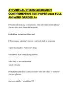 ATI VIRTUAL PHARM ASSESSMENT COMPREHENSIVE TEST PAPER 2026 FULL ANSWERS GRADED A+