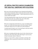 ATI VIRTUAL PRACTICE HAROLD EXAMINATION TEST 2026 FULL QUESTIONS WITH SOLUTIONS