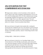 ATLS 10TH EDITION POST TEST COMPREHENSIVE MCQ EXAM 2026