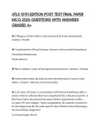 ATLS 10TH EDITION POST TEST FINAL PAPER MCQ 2026 QUESTIONS WITH ANSWERS GRADED A+