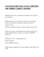ATLS EXAM SCRIPT 2026 ACTUAL QUESTIONS AND VERIFIED CORRECT ANSWERS