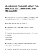ATLS ADVANCED TRAUMA LIFE SUPPORT FINAL EXAM PAPER 2026 COMPLETE QUESTIONS AND SOLUTIONS