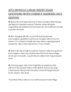 ATLS MODULE 6 HEAD INJURY EXAM QUESTIONS WITH CORRECT ANSWERS 2025 EDITION