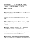 ATLS MODULE 6 HEAD TRAUMA STUDY GUIDE QUESTIONS AND DETAILED ANSWERS 2025