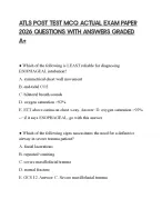 ATLS POST TEST MCQ ACTUAL EXAM PAPER 2026 QUESTIONS WITH ANSWERS GRADED A+
