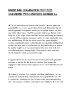 BARBRI MBE EXAMINATION TEST 2026 QUESTIONS WITH ANSWERS GRADED A+