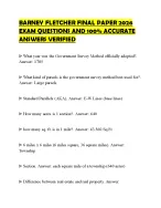 BARNEY FLETCHER FINAL PAPER 2026 EXAM QUESTIONS AND 100% ACCURATE ANSWERS VERIFIED