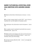 BARNEY FLETCHER REAL ESTATE FINAL PAPER 2026 QUESTIONS WITH ANSWERS GRADED A+
