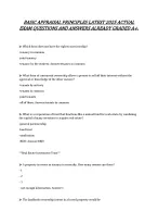 BASIC APPRAISAL PRINCIPLES LATEST 2025 ACTUAL EXAM QUESTIONS AND ANSWERS ALREADY GRADED A+.