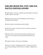 DUBAI RERA BROKER FINAL STUDY GUIDE 2026 PRACTICE QUESTIONS ANSWERS