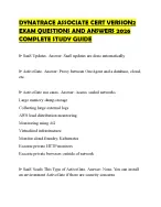 DYNATRACE ASSOCIATE CERT VERSION2 EXAM QUESTIONS AND ANSWERS 2026 COMPLETE STUDY GUIDE