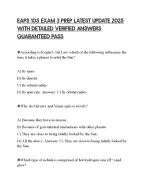 EAPS 105 EXAM 3 PREP LATEST UPDATE 2025 WITH DETAILED VERIFIED ANSWERS GUARANTEED PASS