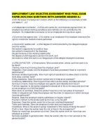 EMPLOYMENT LAW OBJECTIVE ASSESSMENT WGU FINAL EXAM PAPER 2025/2026 QUESTIONS WITH ANSWERS GRADED A+