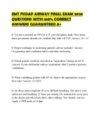 EMT FISDAP AIRWAY FINAL EXAM 2026 QUESTIONS WITH ANSWERS - DocMerit
