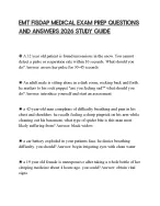 EMT FISDAP MEDICAL EXAM PREP QUESTIONS AND ANSWERS 2026 STUDY GUIDE ...