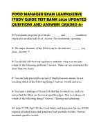 FOOD MANAGER EXAM LEARN2SERVE STUDY GUIDE TEST BANK 2026 UPDATED QUESTIONS AND ANSWERS GRADED A+