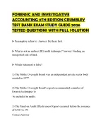 FORENSIC AND INVESTIGATIVE ACCOUNTING 9TH EDITION CRUMBLEY TEST BANK EXAM STUDY GUIDE 2026 TESTED Q