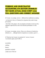 FORENSIC AND INVESTIGATIVE ACCOUNTING 9TH EDITION CRUMBLEY TEST BANK ACTUAL EXAM SCRIPT 2026 FULL Q
