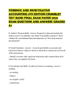 FORENSIC AND INVESTIGATIVE ACCOUNTING 9TH EDITION CRUMBLEY TEST BANK FINAL EXAM PAPER 2026 EXAM QUE