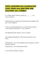 FORTIS MICROBIOLOGY EXAM SCRIPT 2026 COMPLETE QUESTIONS AND VERIFIED SOLUTIONS CERTIFIED QUALITY
