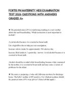 FORTIS PN MATERNITY HESI EXAMINATION TEST 2026 QUESTIONS WITH ANSWERS GRADED A+