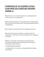 FOUNDATION OF ACCOUNTING ACTUAL EXAM PAPER 2026 QUESTIONS ANSWERS GRADED A+