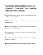 FOUNDATION OF POPULATION HEALTH FOR COMMUNITY EXAM SCRIPT 2026 COMPLETE QUESTIONS AND ANSWERS