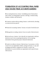 FOUNDATION OF ACCOUNTING FINAL PAPER 2026 SOLVED ITEMS ACCURATE MARKING