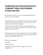 FOUNDATIONS FOR POPULATION HEALTH IN COMMUNITY PUBLIC HEALTH NURSING ACTUAL EXAM 2026