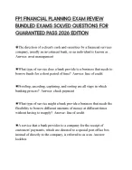 FP1 FINANCIAL PLANNING EXAMPREP STUDY GUIDE ACTUAL QUESTIONS AND CORRECT SOLUTIONS COMPLETE