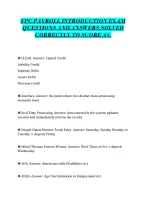 FPC PAYROLL INTRODUCTION EXAM QUESTIONS AND ANSWERS SOLVED CORRECTLY TO SCORE A+.