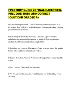 FPC STUDY GUIDE CB FINAL PAPER 2026 FULL QUESTIONS AND CORRECT SOLUTIONS GRADED A+